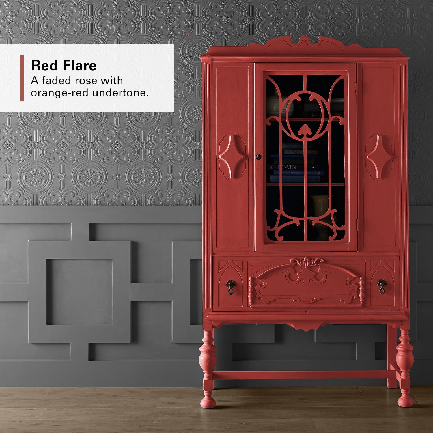 KILZ Chalk Style Paint, Interior, Ultra Flat, Red Flare, 1 Quart