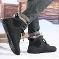 thumbnail image 4 of Mens Fleece Lined Snow Boots Winter Warm Lace Up Lightweight Hiking Booties Outdoor Non Slip Work Shoes, 4 of 6
