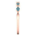 thumbnail image 4 of 0.1 ct Brilliant Round Cut Simulated Turquoise 18K Rose Gold Stackable Band SZ 7.75, 4 of 6
