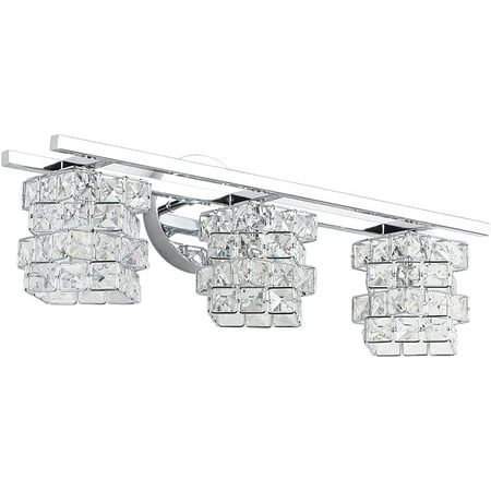 

DTLYH Bathroom Vanity Light Fixtures New Black 3 Lights Crystal Shade Modern Wall Bar Sconce Mirror (Exclude Bulb)