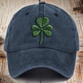 thumbnail image 2 of LNZGNM Unisex St. Patrick's Day Shamrock Hat Embroidered Multi Color Baseball Cap Vintage Distressed Cotton Adjustable Dad Hat Outdoor Sun Hat,Navy, 2 of 3