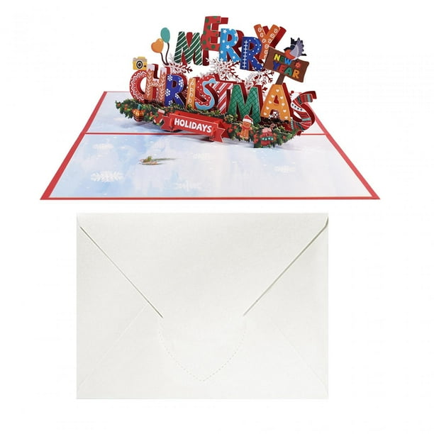 Tarjeta de felicitación navideña emergente Tarjeta de felicitación navideña Mejores deseos Tarjetas de regalo Navidad Hombre de jengibre