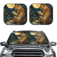 thumbnail image 2 of Wukai Leopard Reading Tarot Cards Print Windshield Sun Shade, Car Front Window Shades Sunshade Cover Sun Visor Shield Block Automotive Interior Protector Blocks UV Rays-Medium, 2 of 6