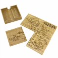 thumbnail image 2 of Totally Bamboo Michigan State Puzzle 4 Piece Bamboo Coaster Set with Case, 2 of 4