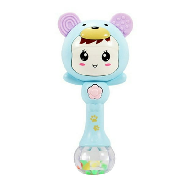 Baby Shaker Sand Hammer Toy Stick Music Light Rhythm Teether Dibujos animados Shaking Sonajero Juguete Campana de mano Methold BA0075-02B