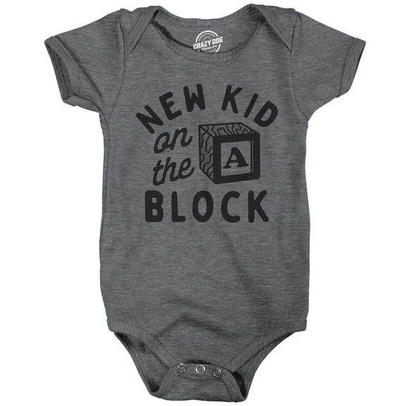 New Kid On The Block Baby Bodysuit Funny Sarcastic Graphic Novelty Jumper for Infants
