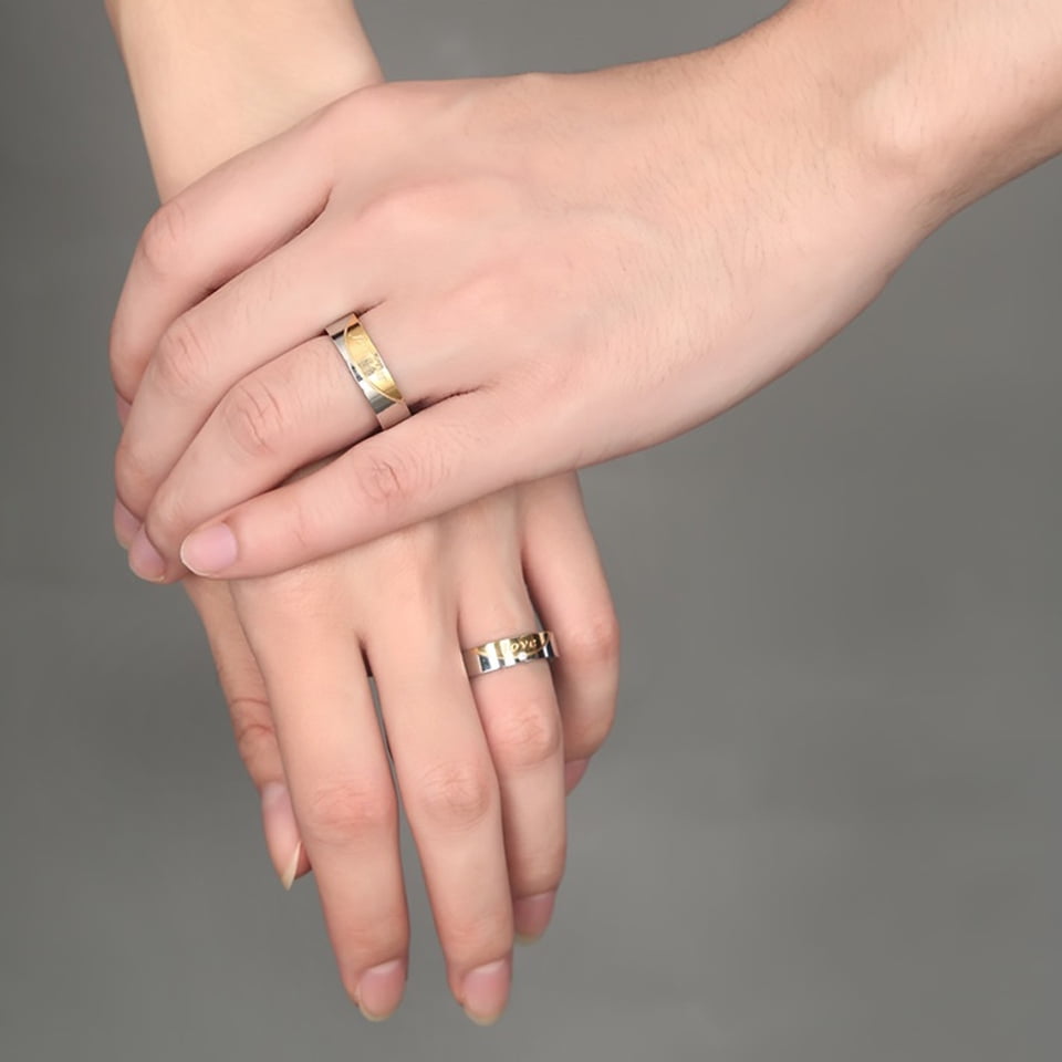 Bague Alliance Alliance Femme Et Homme Assorti Ensemble De Bagues