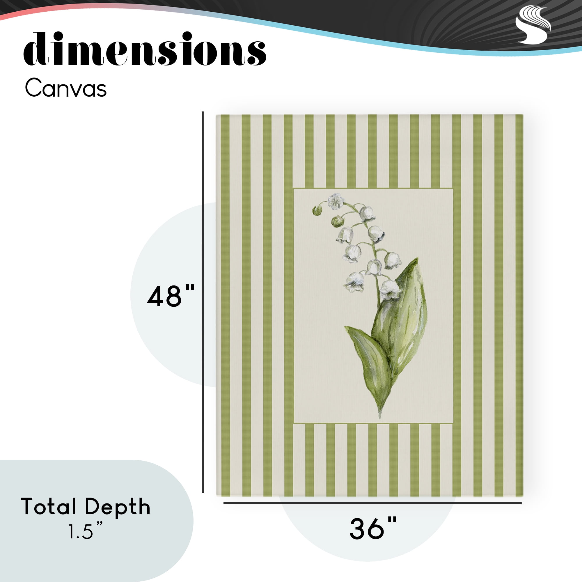 Striped Lily Of The Valley Canvas Wall Art, design by Lisa Wehmeyer
