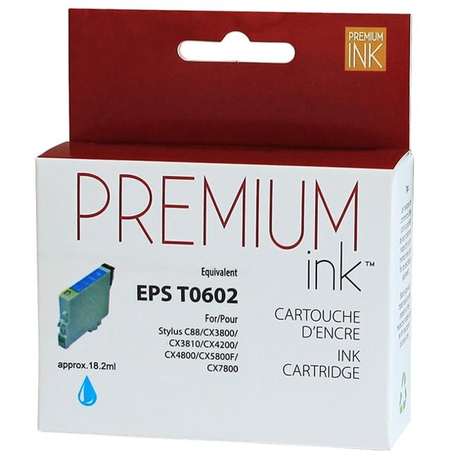 Premium Ink Ink Cartridge - Alternative for Epson T060220 - Cyan