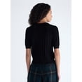 thumbnail image 3 of Free Assembly Women's and Women's Plus Pointelle Button Front Sweater, Lightweight, XS-4X, 3 of 5