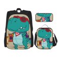 thumbnail image 1 of Fotbe Cool Dino Playing Skateboard Set Escolar 3 en 1 para Niños - Mochila Duradera con Lonchera Aislante y Estuche para Lápices - Mochila Escolar para Niños y Niñas, 1 of 7