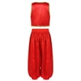 thumbnail image 2 of TiaoBug Gilet Arabe pour Enfants Filles Garçons Personnage de Conte de Fées avec Ensemble de Bloomers en Satin Rouge 12, 2 of 5