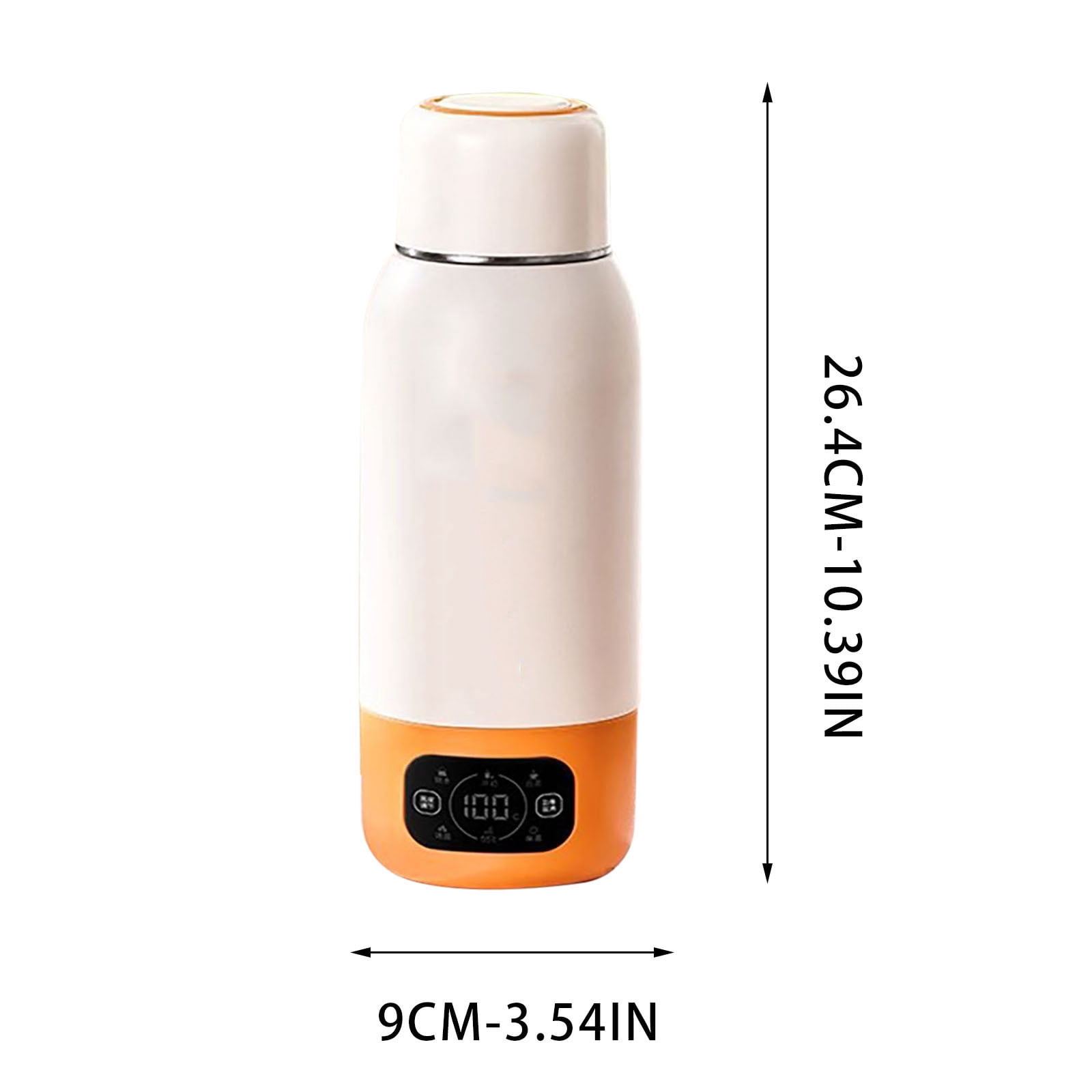 Portable Bottle Warmer Large Capacity for Travel, Fast Heating for Breast Milk formula and Milk, Suitable for Baby Outdoor Airplane and Car (Orange)