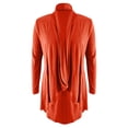 thumbnail image 3 of Vedolay Sweaters for Women Trendy Long Sleeve Open Front Draped Sweater Orange,XL, 3 of 4