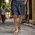 thumbnail image 2 of Men’s Cotton Casual Shorts Straight Leg Breathable Comfortable Summer Home Bottoms, 2 of 6