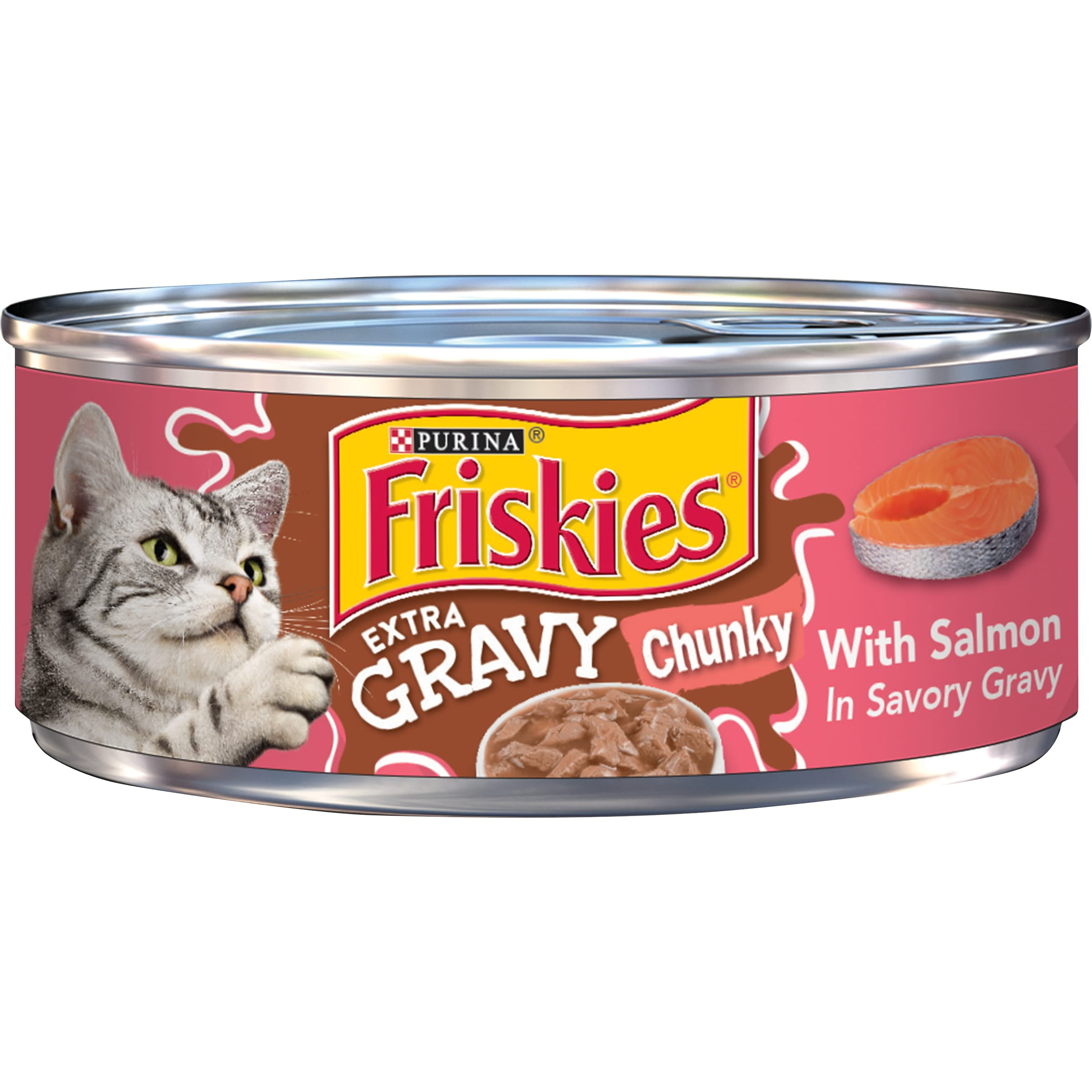 Friskies Extra Gravy Chunky with Salmon in Savory Gravy Canned Cat Food Friskies Extra Gravy Chunky with Salmon in Savory Gravy Canned Cat Food