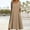 Khaki, variant on Titcea Maxi Dresses for Women Solid Color Round Neck Lace Short Sleeve Hollow Out Beach Dresses Hawaiian Holiday Summer Sundresses
