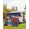 thumbnail image 4 of 4th of July RV Awning Sun Shade Screen 9'X7' Poppy Vase Mesh Sunscreen Patriotic American Flag Fireworks Awning Shade Screen with Zipper UV Blocker Completed Kits for RV Motorhome Camper, 4 of 7