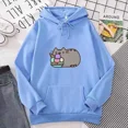 thumbnail image 3 of Printed Ice Cream Cat Unisex Hoodie, Couple Matching Streetwear, Cream, 3 of 9