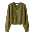thumbnail image 4 of Suéter tipo cárdigan Yinane para mujer abrigo de otoño e invierno cuello en V estilo vintage, 4 of 8