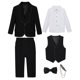 thumbnail image 4 of Odeerbi Chicos 6 Pcs Caballero Traje Formal Vestido Camisa + Chaqueta de Blazer + Pantalones de Traje + Chaleco + Corbata + Broche Set de Trajes de Boda, 4 of 9