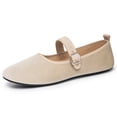 thumbnail image 5 of Ytobaz Mary Jane Shoes for women Buckle Strap Velvet Flats Round Toe Dress Shoes Office Work Wedding Travel Walking Daily Casual Footwear, 5 of 9
