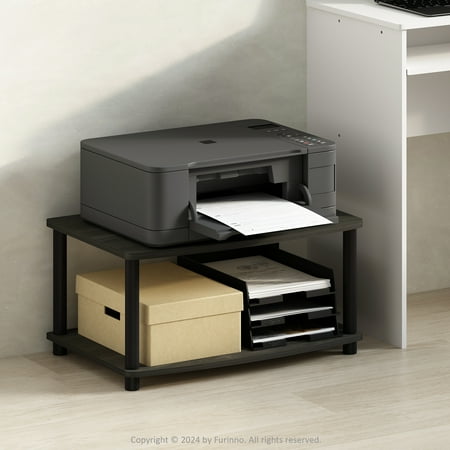 Furinno Turn-N-Tube Multipurpose Printer Stand Display & Storage Shelf, Espresso/Black