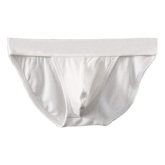 khonts,Men's Narrow Side Low Rise Underwear Briefs Comfortable And Breathable Soft with Contour Pouch White XL