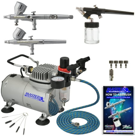 - Pro 0.2 Fine Detail 3 Airbrush Compressor Set Kt Dual-Action Nail Art Auto Paint