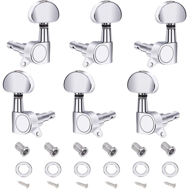 Perillas para máquinas de afinación de guitarra (6 piezas), clavijas de afinación de cuerdas 3L3R, clavijas para llaves, cabezales cerrados, piezas de repuesto para guitarra eléctrica o acústica