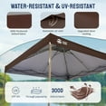 thumbnail image 4 of CROWN SHADES 10'x10' Pop Up Gazebo with Mosquito Netting Outdoor Canopy Tent for Patio, Yard, Wheeled Storage Bag Coffee, 4 of 8