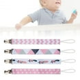 thumbnail image 6 of 4pcs Dummy Clip Girls,Silicone Dummy Clip Dummy Clip ,Baby Pacifier Clip Chain Printing Cotton Strap Soother Nipple Holder For Infant Child Set For Most Toys And Pacifiers [06], 6 of 8