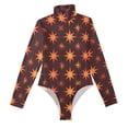 thumbnail image 3 of joogoo Star Geometrical Women's Mock Turtle Neck Long Sleeve Bodysuit M, 3 of 8