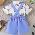 thumbnail image 6 of Toddler Baby Boy Outfits Summer Clothes Set 4th of July Excavator Print T-Shirt & Star Stripe Shorts 2Pcs Kid Clothing Set 6-9 Months, 6 of 8