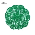 thumbnail image 3 of Posavasos de ganchillo hechos a mano de Uxcell, manteles individuales redondos de encaje de algodón con patrones florales, verde navideño, 4 piezas, 3 of 5