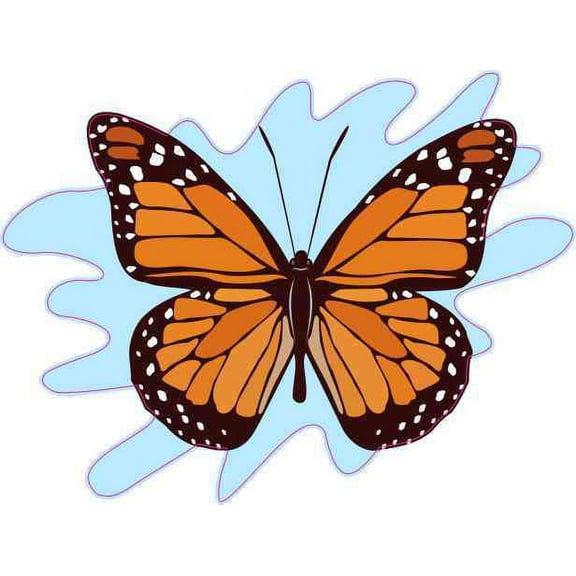 4in x 3in Blue Splash Monarch Butterfly Sticker Vinyl Animal Vehicle Decal