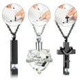 thumbnail image 4 of Personlized 3 Pcs Urn Necklace for Ashes Bulk Cremation Birthstone Cross Heart Cubic Jewelry Stainless Steel Memorial Locket for Men Women, 4 of 8