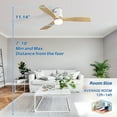 thumbnail image 6 of Sofucor 52" Flush Mount Cool Ceiling Fans with Dimmable Light and Remote Control, 3 Light Brown Blades, 6 of 7