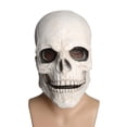 thumbnail image 3 of Máscara de Mandíbula Móvil Horror Latex Scary Creepy Headgear Skeleton para Halloween Masquerade Carnival Al Aire Libre Blanco Macarena tocado de calavera, 3 of 7