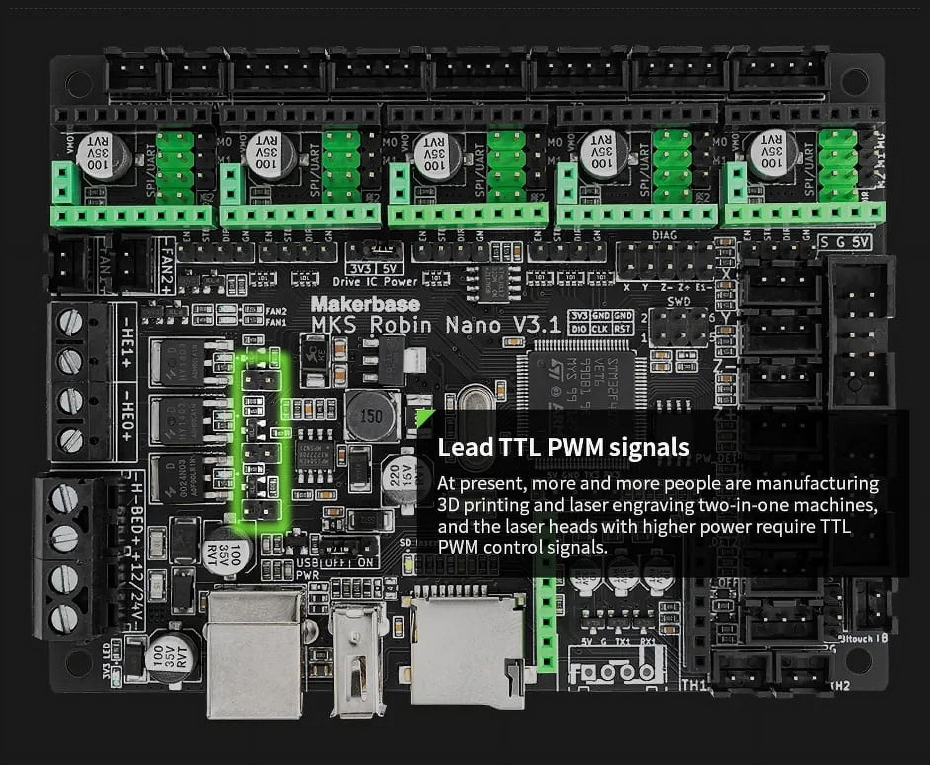 MKS Robin Nano V3.1 32bit 168MHz Controller Motherboard TS35 Touch Screen Display WiFi Module Robin Board Fit UART3 Dual Z Axis (Package-7)