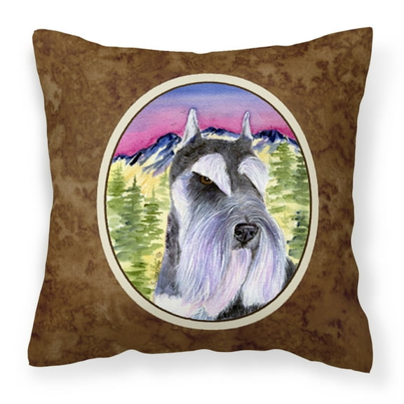 Carolines Treasures SS8340PW1414 Schnauzer Fabric Decorative Pillow, 14Hx14W, multicolor