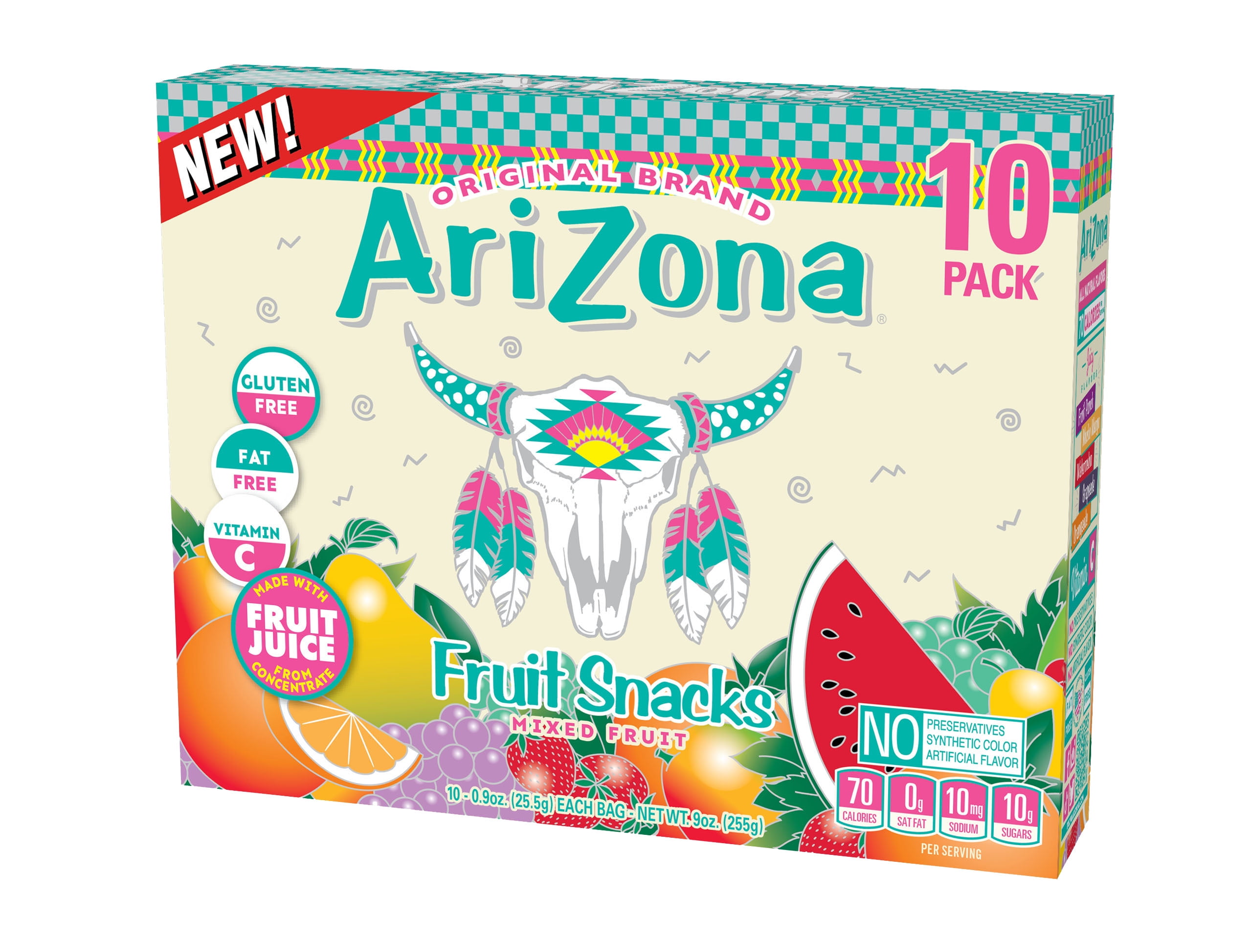 AriZona Mixed Fruit Snacks, 0.9 oz, 10 count