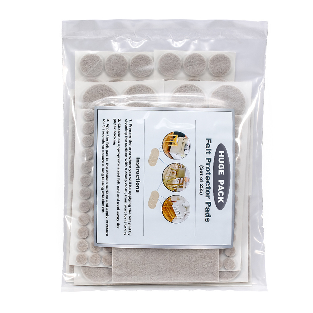 Felt Furniture Pads 255Pcs Premium Protective Felt Pads Table Chair