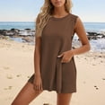 thumbnail image 2 of LYXSSBYX Two Piece Sets for Women Summer Women's Fashion Shorts Two-piece Color Short-sleeved Casual Suit, 2 of 3