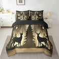 thumbnail image 2 of Manfei Xmas Reindeer Print Twin Bedding Sets 7-Piece for Kids, Dreamy Christmas Tree Bedding Comforter Set, Happy New Year Reversible Sheet Sets, Lightweight Room Decor, 2 of 7