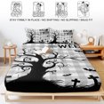 thumbnail image 5 of Queen Size Fitted Sheet Set - Halloween 3 Piece Bedding Sets 16" Deep Pocket Fitted Sheet with 2 Pillowcases, Horror Spooky Bats Trees Pumpkin Fall Plaid Gray Brushed Microfiber Hotel Bed Sheets, 5 of 9