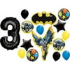 Batman in Action Party Supplies 3rd Birthday Balloon Bouquet Decorations