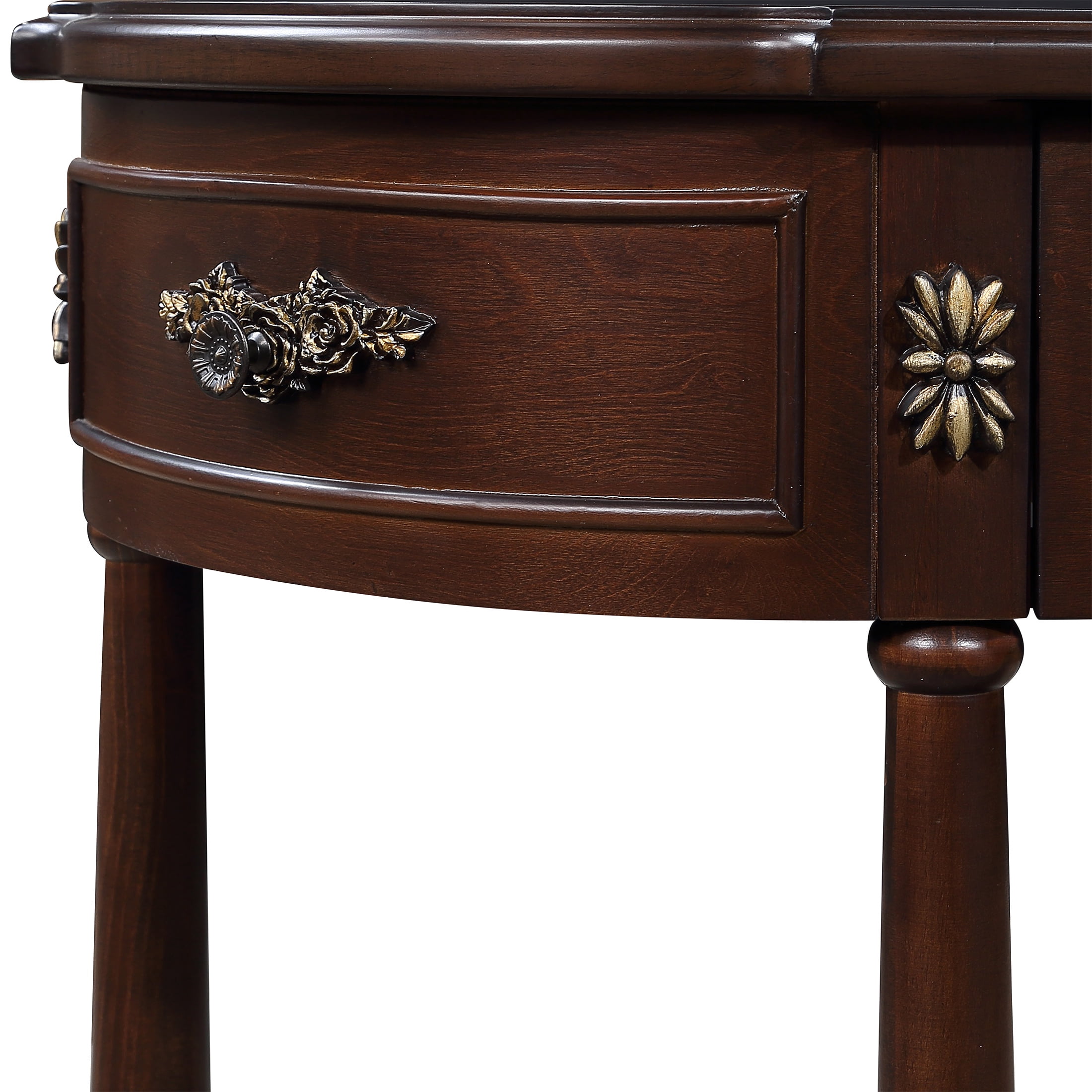PORKISS 52" Solid Pine Wood Console Table with 2 Drawers, Vintage Farmhouse Entryway Table with Roman Legs, Rustic Sofa Table with Bottom Shelf for Living Room, Hallway & Foyer, Espresso