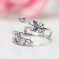 thumbnail image 4 of 0.35Ct Purple Amethyst and White Diamond Open Leaf Ring Enhancer Wrap in 925 Sterling Silver, 4 of 7