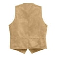 thumbnail image 5 of Men's Suit Vest Slim Fit Formal Business Dress Vest Casual Wedding Waistcoat Brown L, 5 of 5